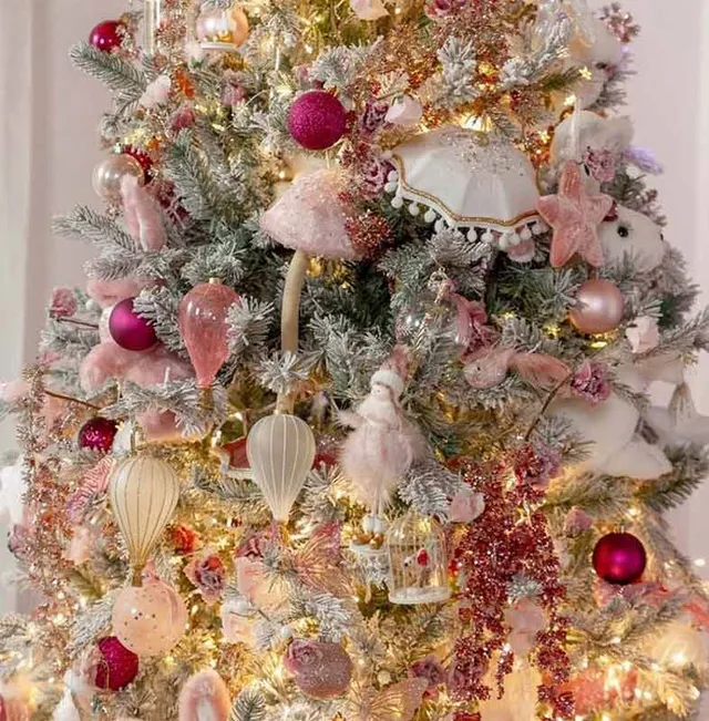 Stella Per Albero Di Natale BinaryABC - Decorazione Luminosa In Ferro 20 Cm - Colore Rosa - 5