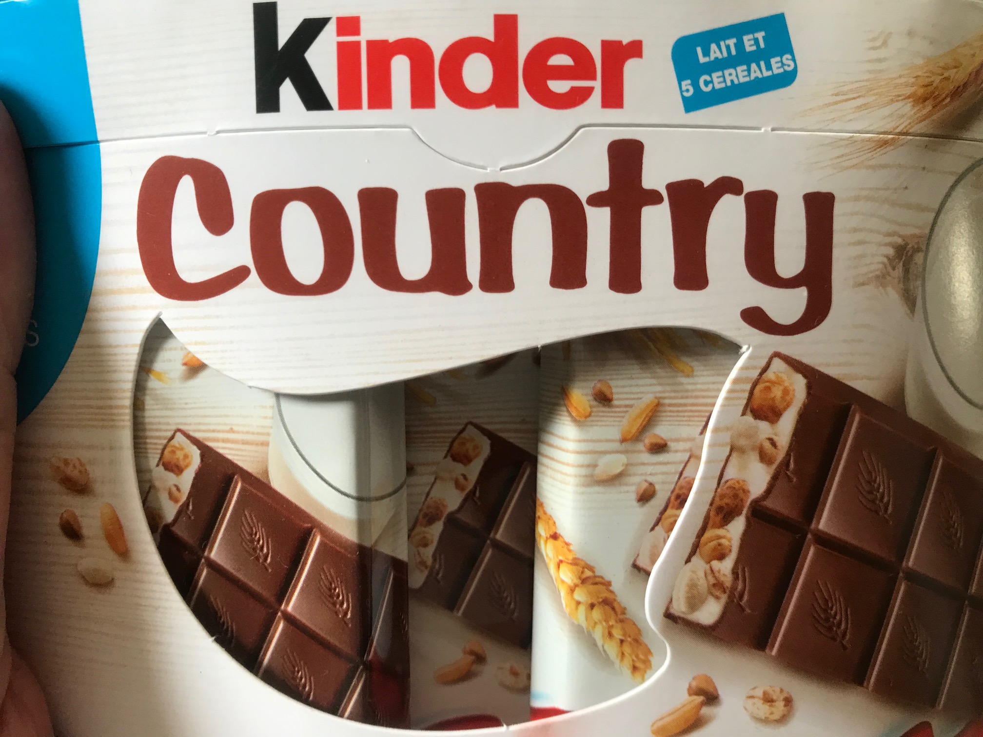 Barre chocolatée Céréales Chocolat KINDER COUNTRY