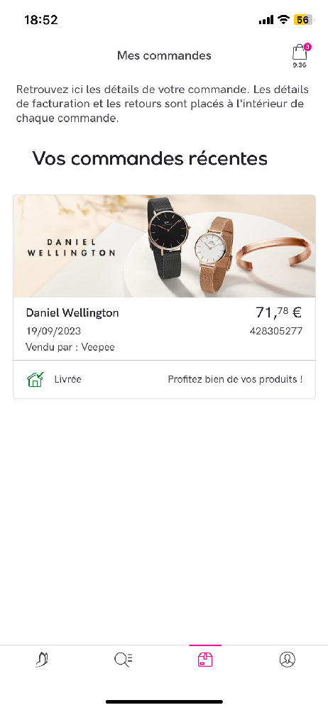 Dernier achat Daniel Wellington Communaut Veepee