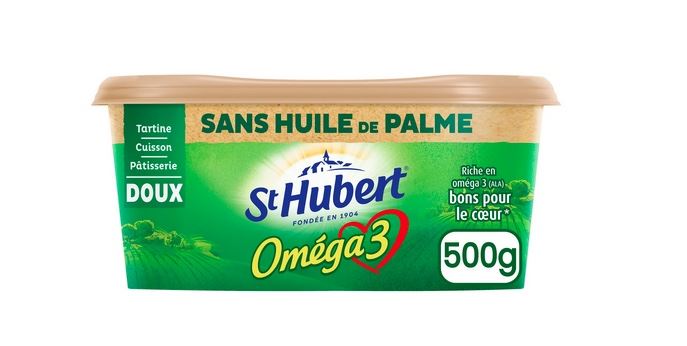 Margarine Doux Sans Huile de Palme 100% Végétal Oméga 3 ST HUBERT